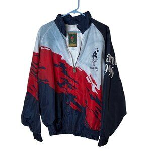 Vintage USA Logo Athletic Splash Windbreaker 1996 Atlanta Olympics Jacket Medium